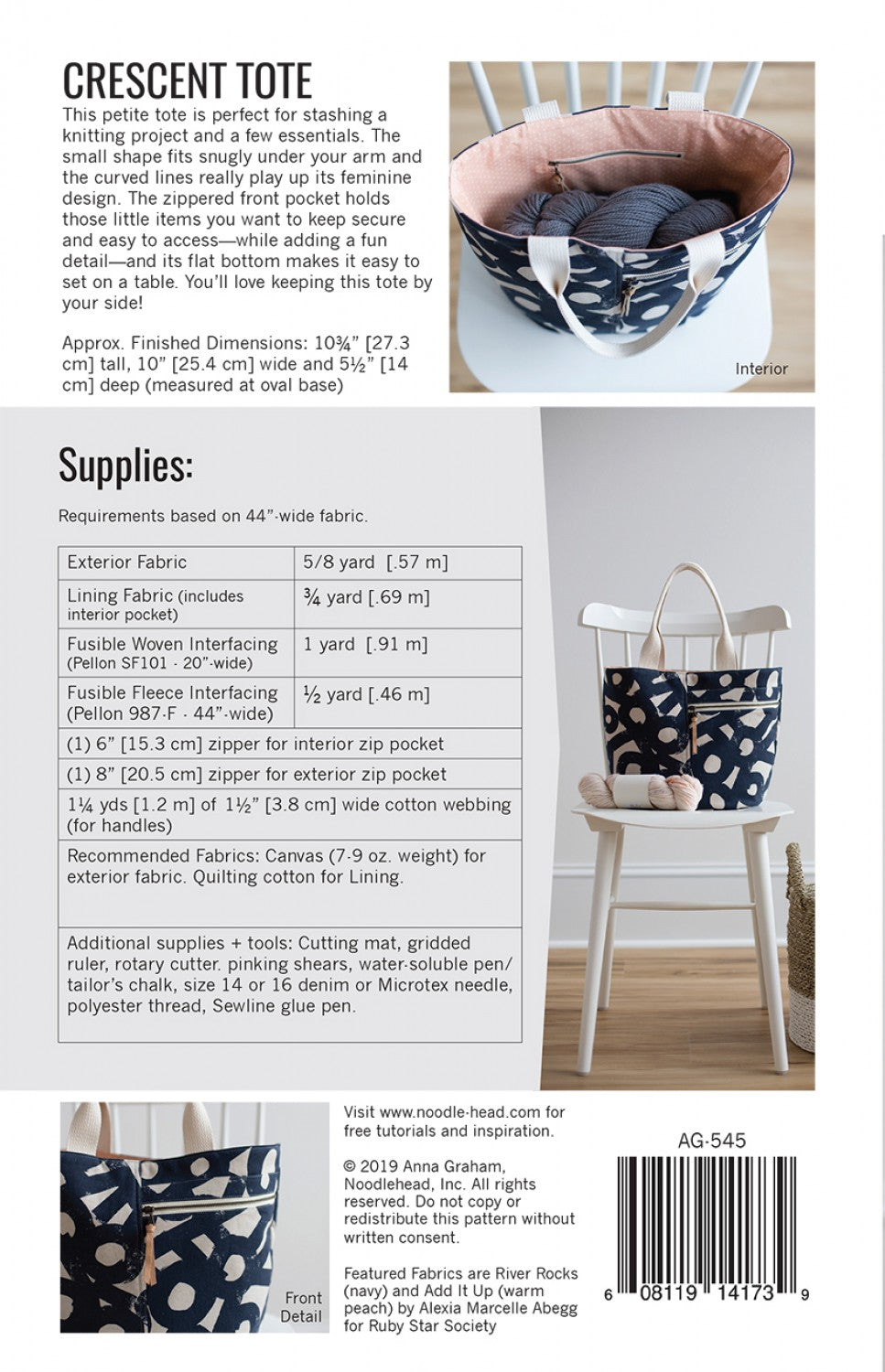 Crescent Tote Pattern by Noodlehead