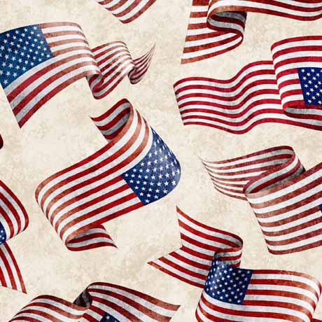 American Spirit Flag Toss Cream 30129-E