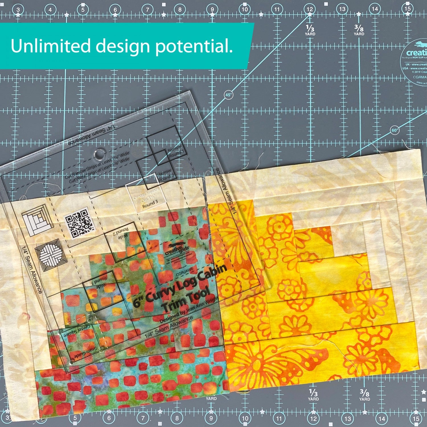 Creative Grids Curvy Log Cabin Trim Tool 6in