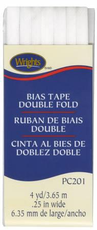 Double Fold Bias Tape White
