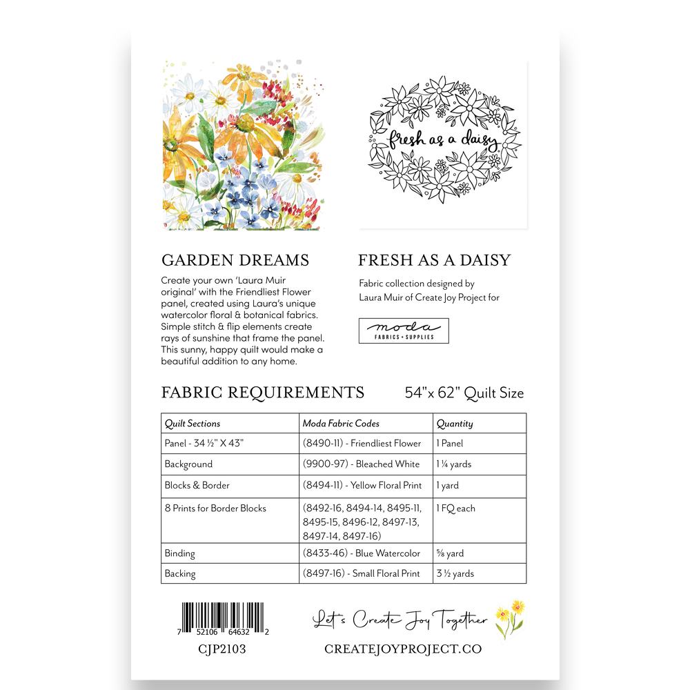 Garden Dreams Quilt Pattern by Create Joy Project