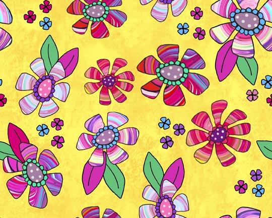 Here Kitty Kitty Flower Toss Yellow 29960-S