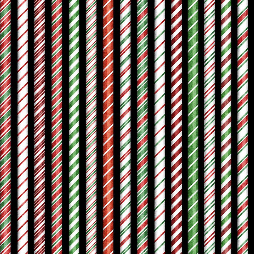 Holly Jolly Candy Cane Stripes Black 31165J