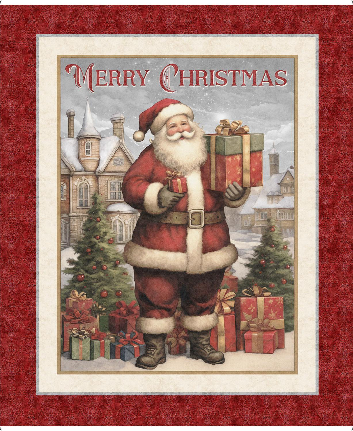 Holly Jolly Santa Brick Panel 31158 R