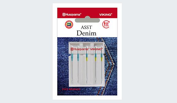 Husqvarna Viking Denim Needles Assorted Sizes 5-Pack