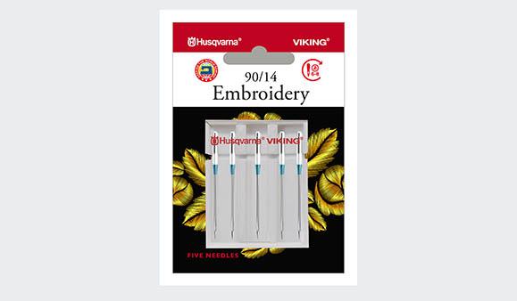 Husqvarna Viking Embroidery Needles Size 90/14 5-Pack
