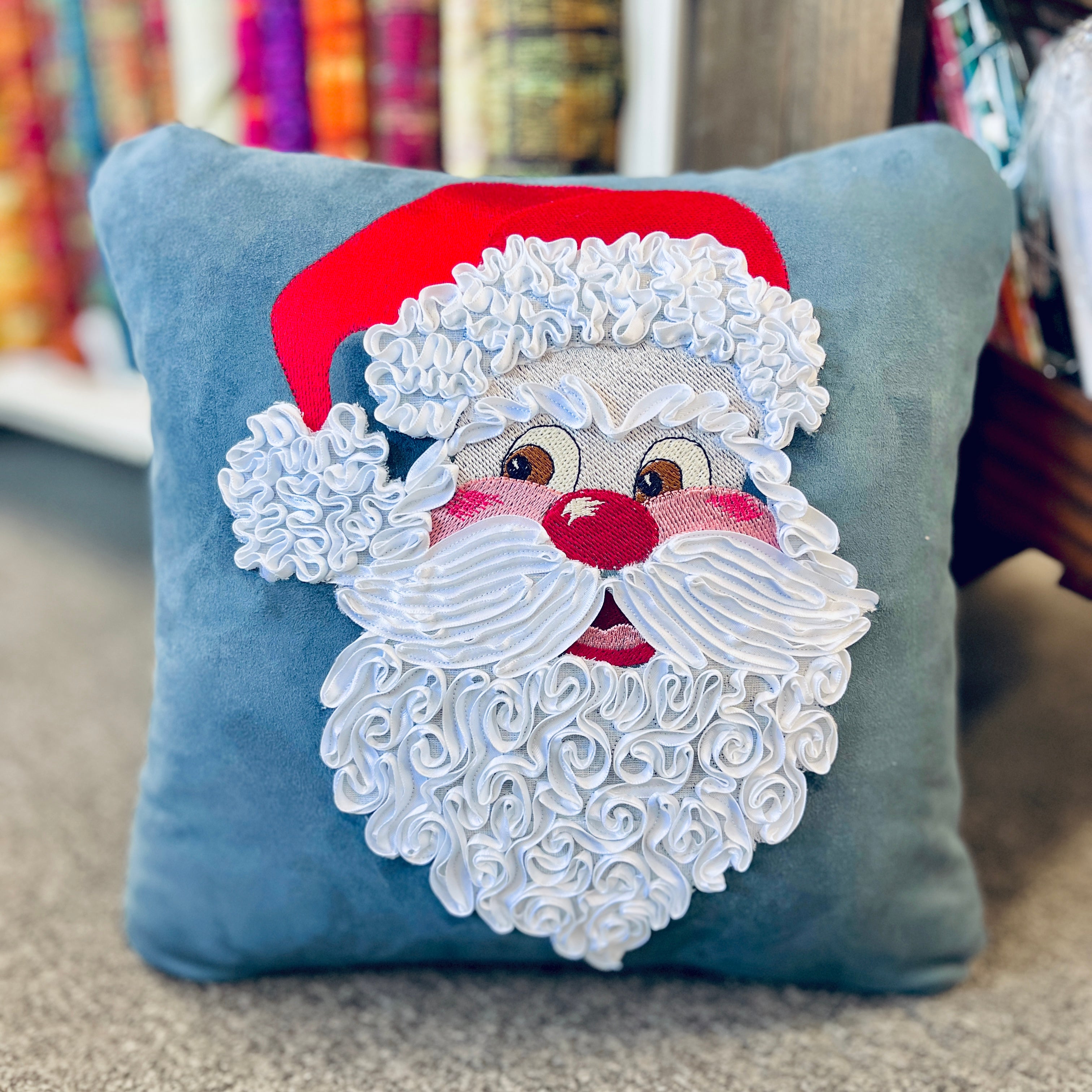 Icon Techniques Club - Santa Ribbon Embroidery Pillow