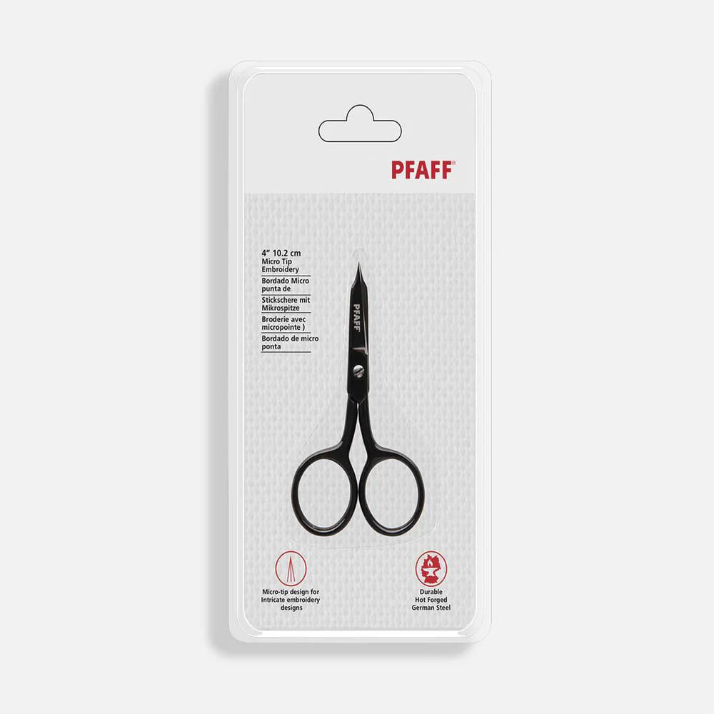 PFAFF 4 inch Micro Tip Embroidery Straight Blade Scissor