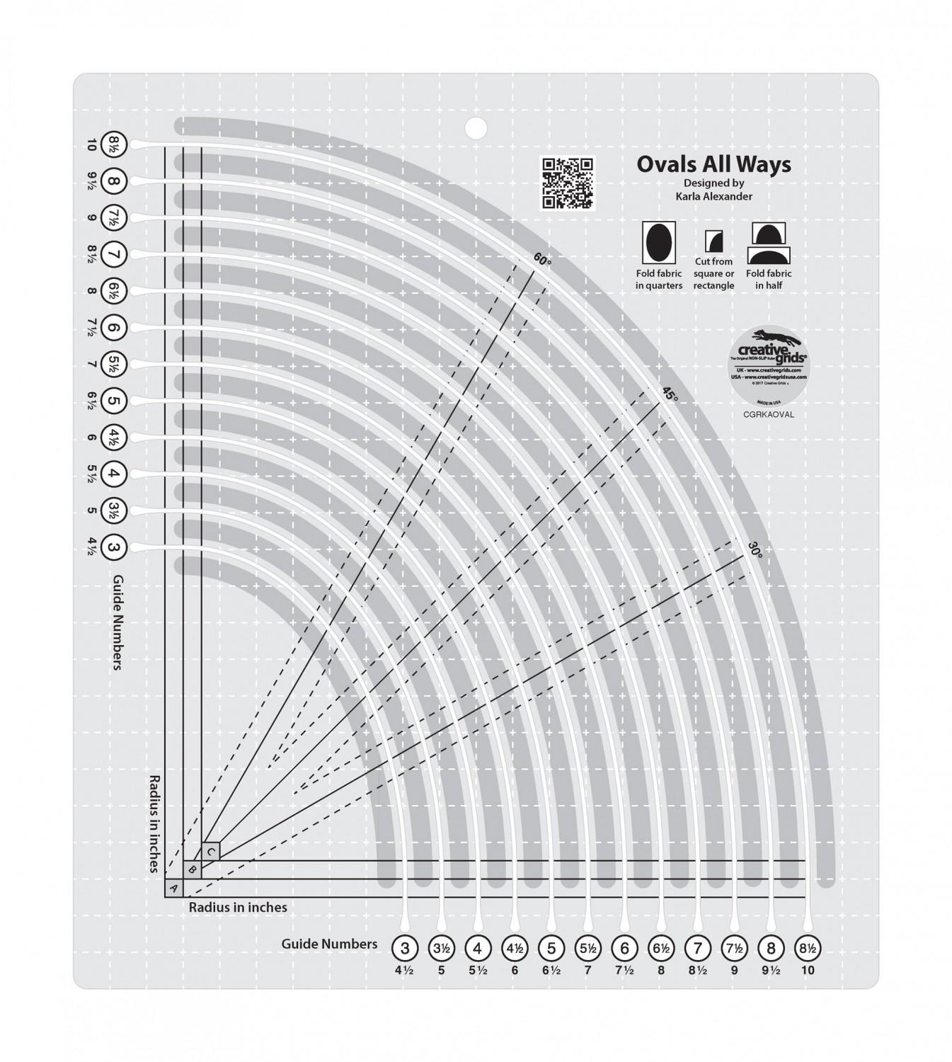Creative Grids Oval All Ways Quilt Ruler