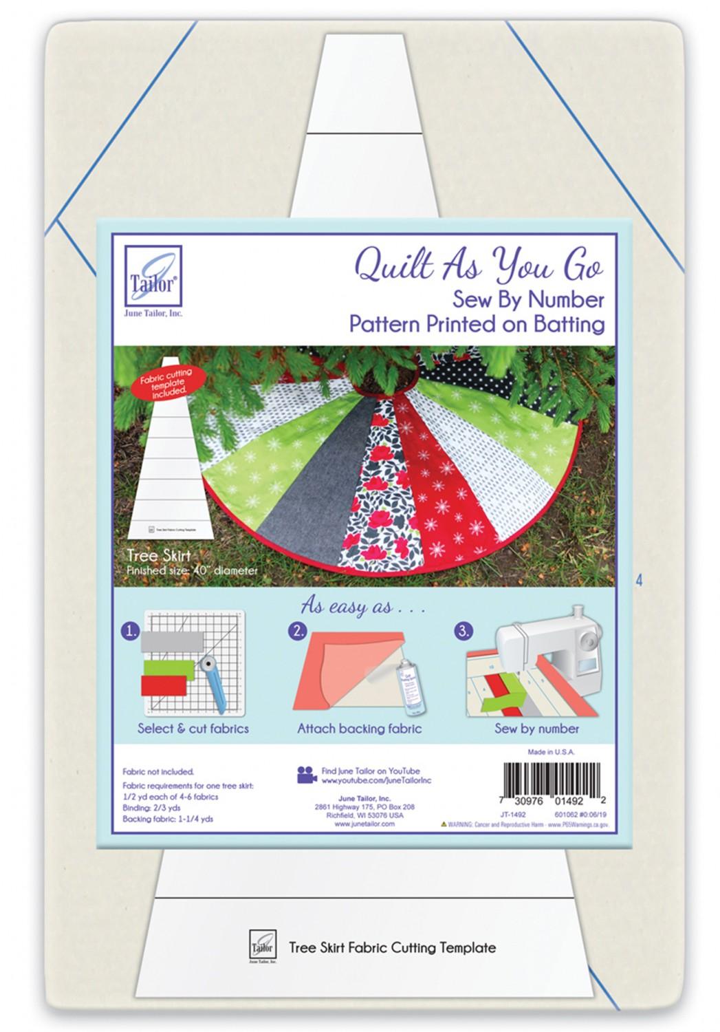 Quilt As You Go Tree Skirt Printed Batting Pattern by June Tailor