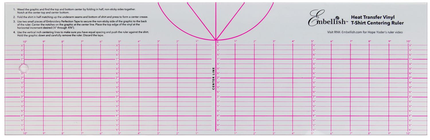 T-Shirt HEat Transfer Vinyl Centering Ruler