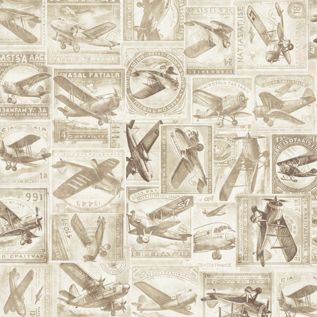Flying High Tan Airplane Collage 30051 E