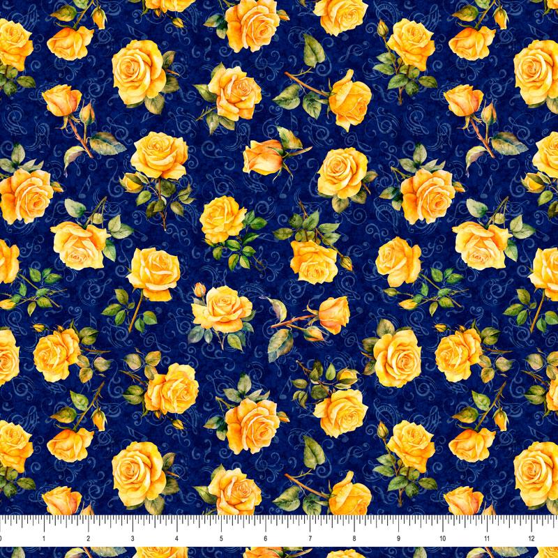 All Texas 2025 Minky Roses Blue Minky 30891 NMINK