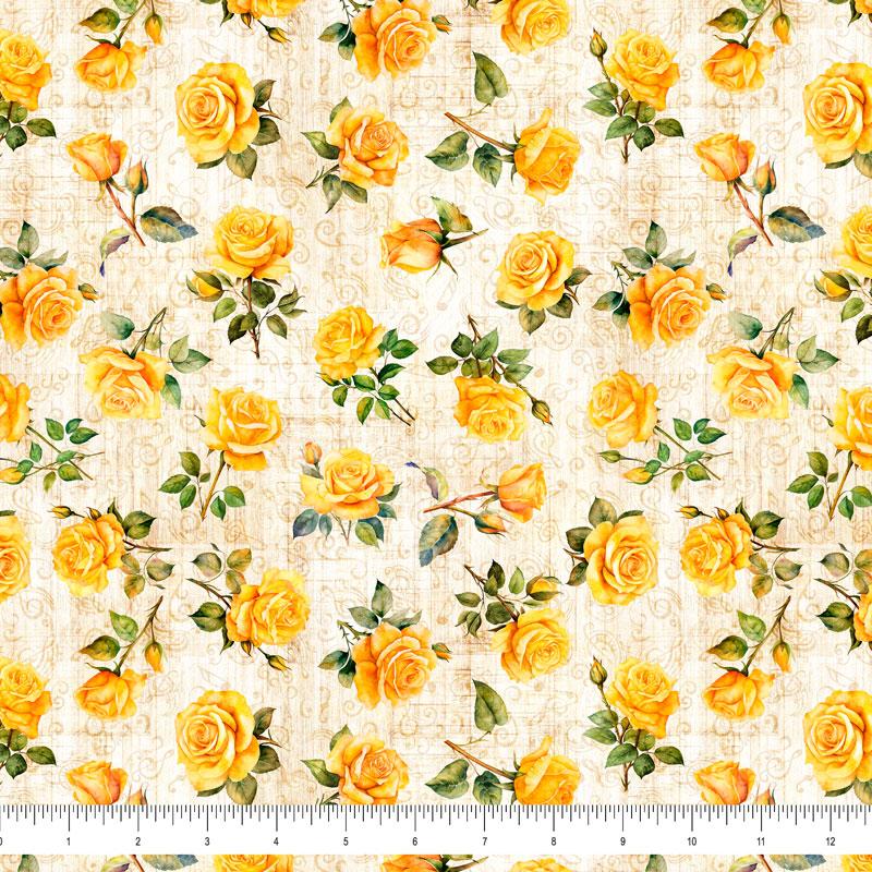 All Texas 2025 Minky Roses Yellow Minky 30891 EMINK
