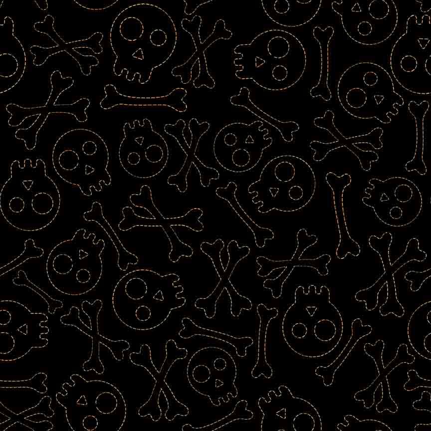 Creepin' it Real Stitched Skulls Black 30391-J