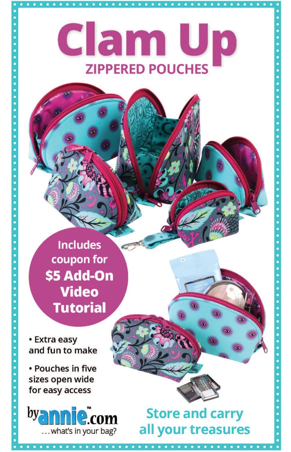 Clam Up Zippered Pouches