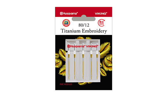 Husqvarna Viking Needles  80/12 Titanium Embroidery
