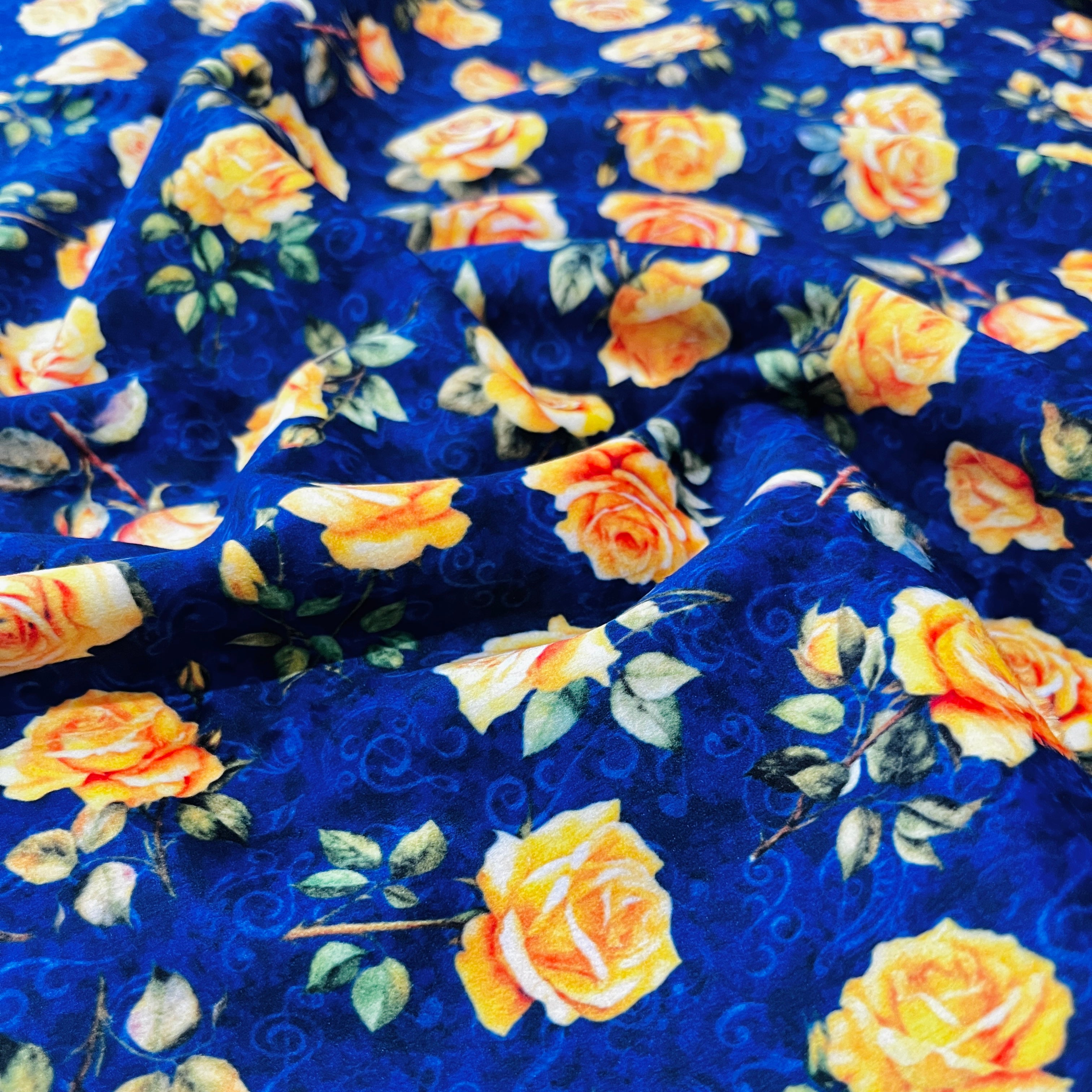 All Texas 2025 Minky Roses Blue Minky 30891 NMINK