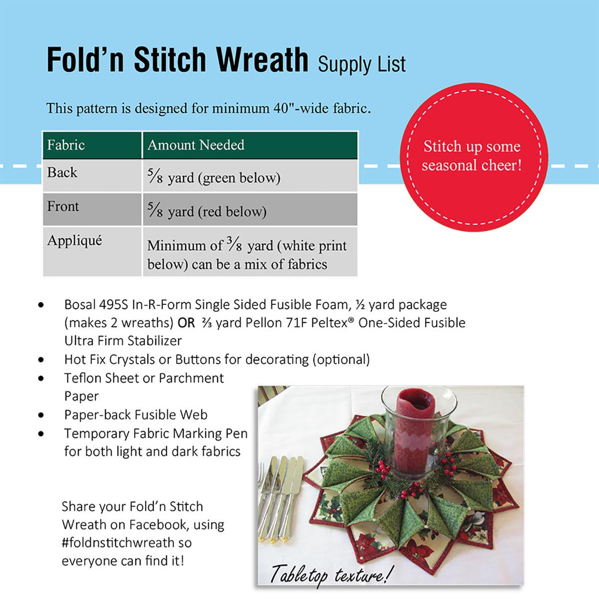 Poorhouse - Fold 'n Stitch Wreath