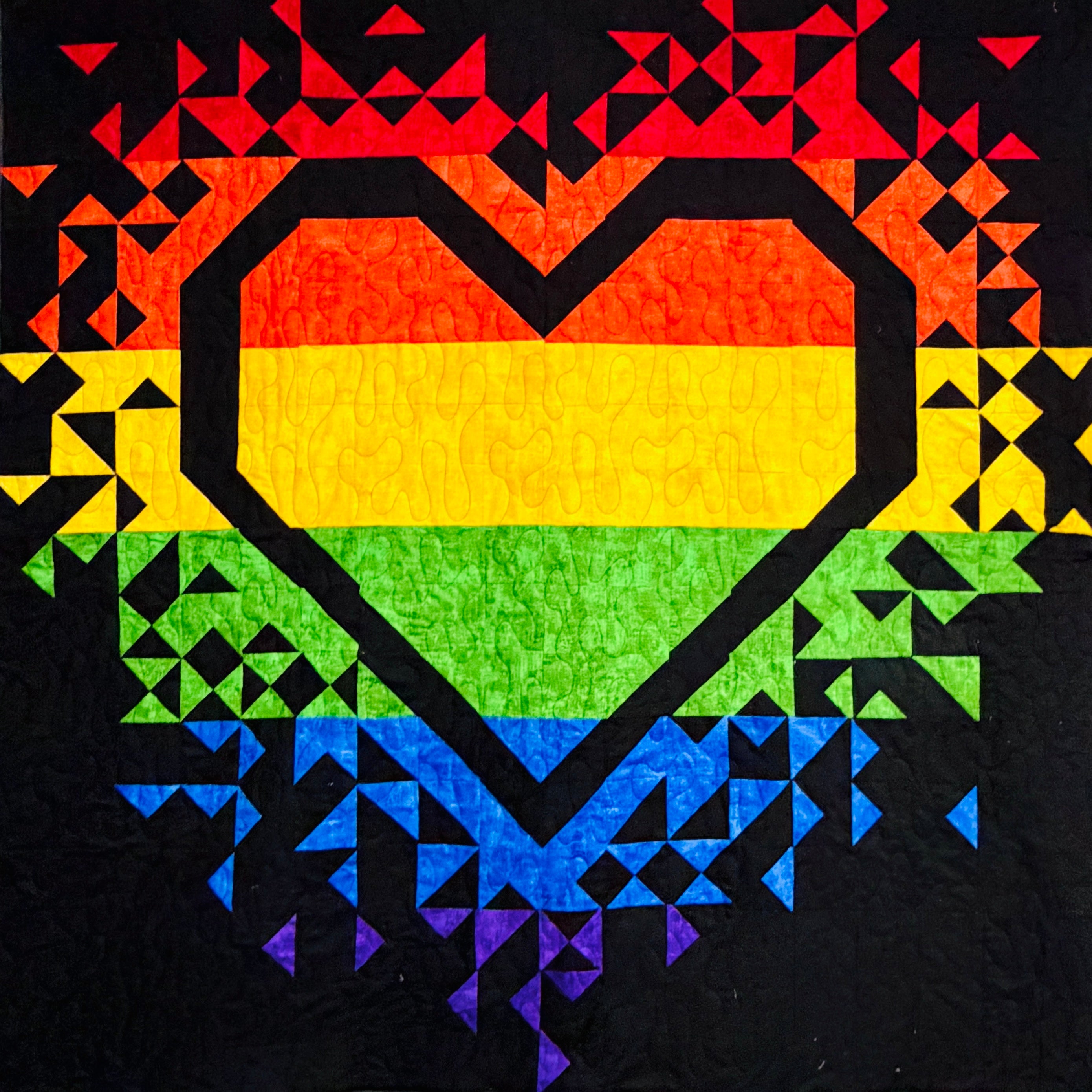 Sat, Jun 20th-Jul 18th at UC - Pride Exploding Heart Quilt Class