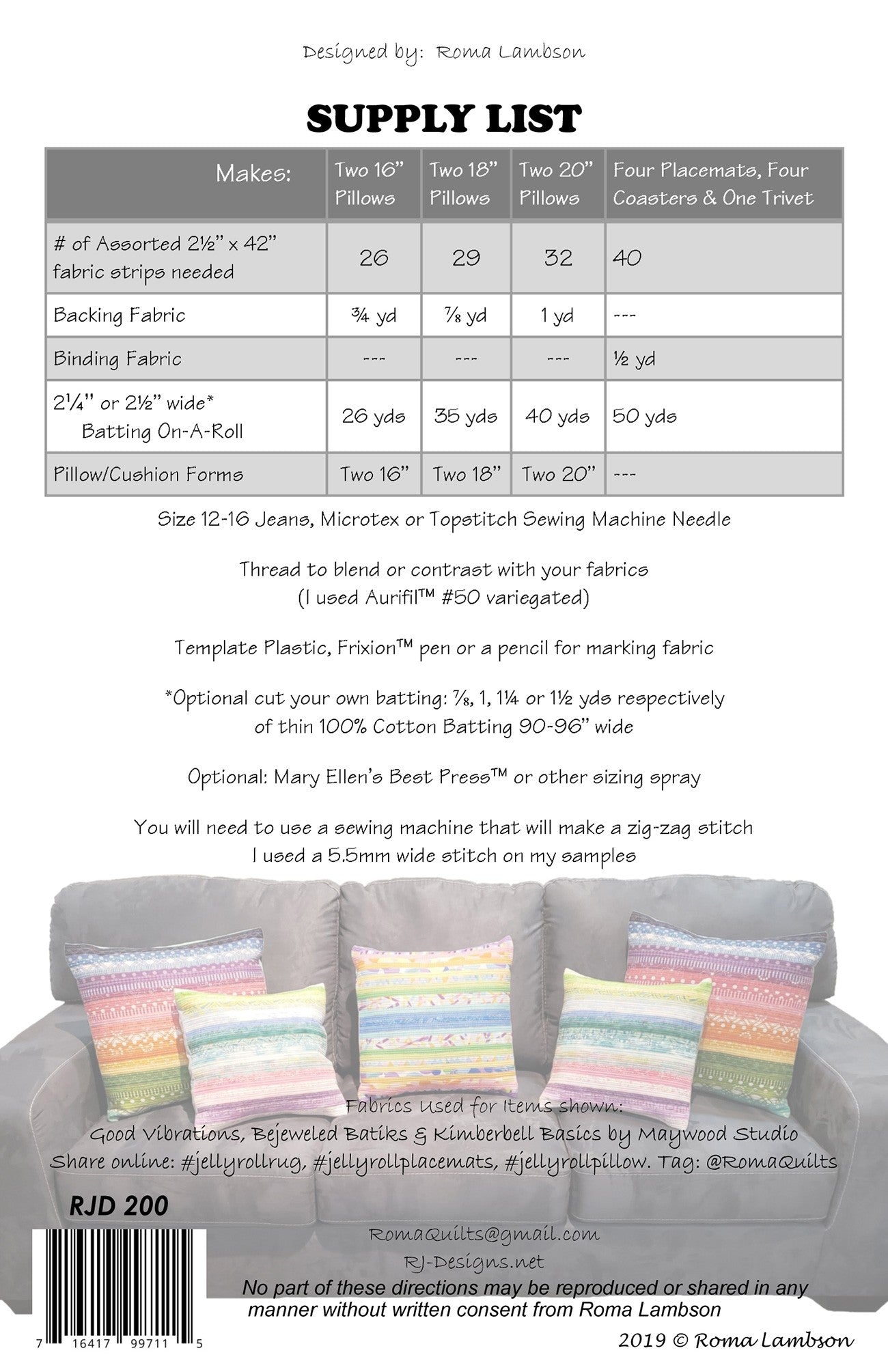 R.J. Designs - Pillows & Placemats