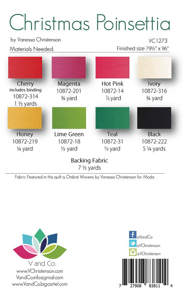 Christmas Poinsettia Quilt Pattern by V& Co.