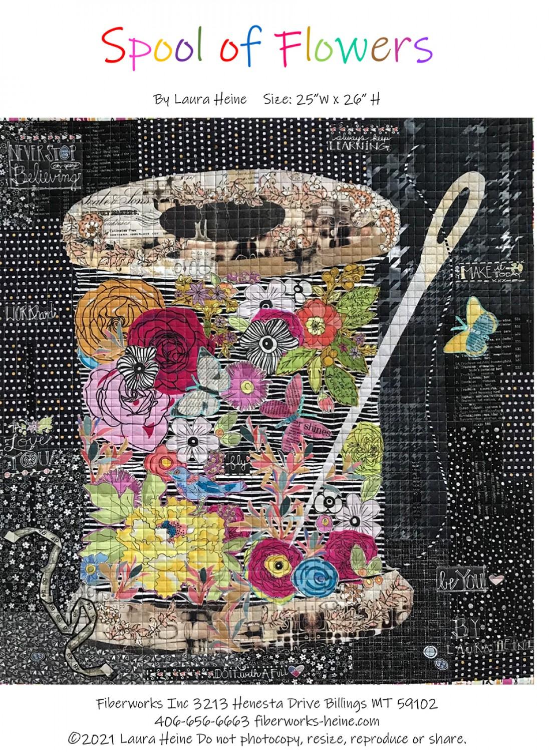 Fiber Works - Spool of Flowers Collage Pattern