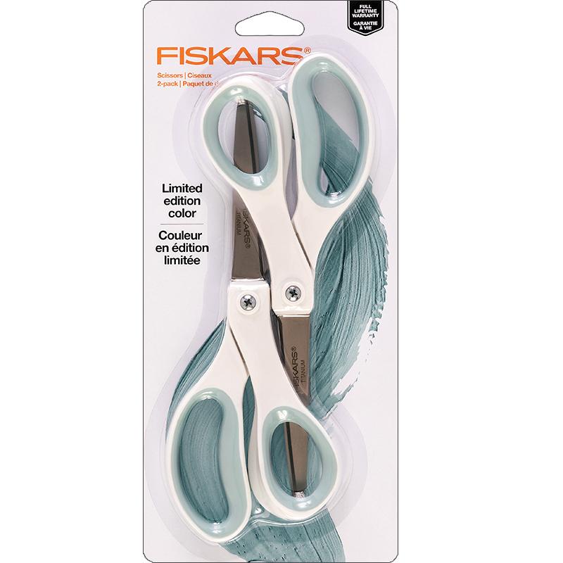 Fiskars Performance 8in Softgrip Titanium 2-Pack Sea Mist and Eclipse