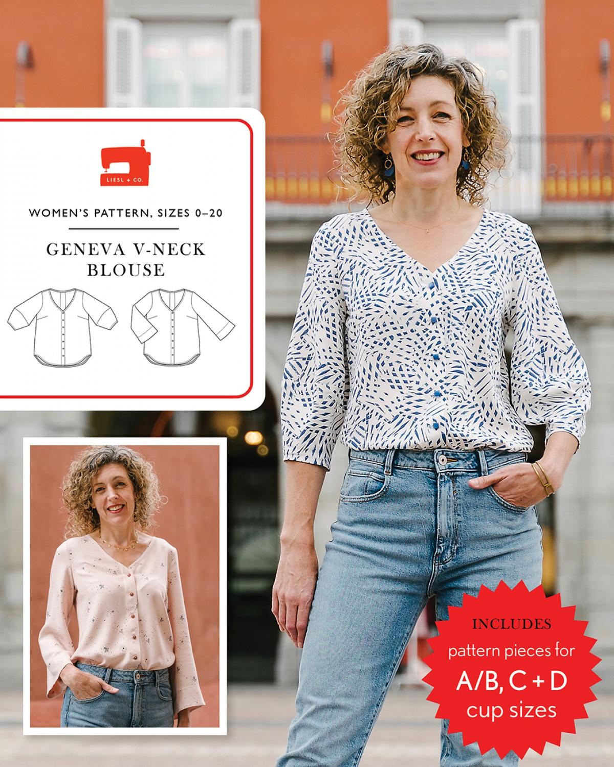 Geneva V-Neck Blouse Patter by Liesl & Co.