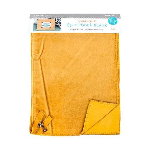 Kimberbell Zipper Pouch Blank Large Velveteen Mustard