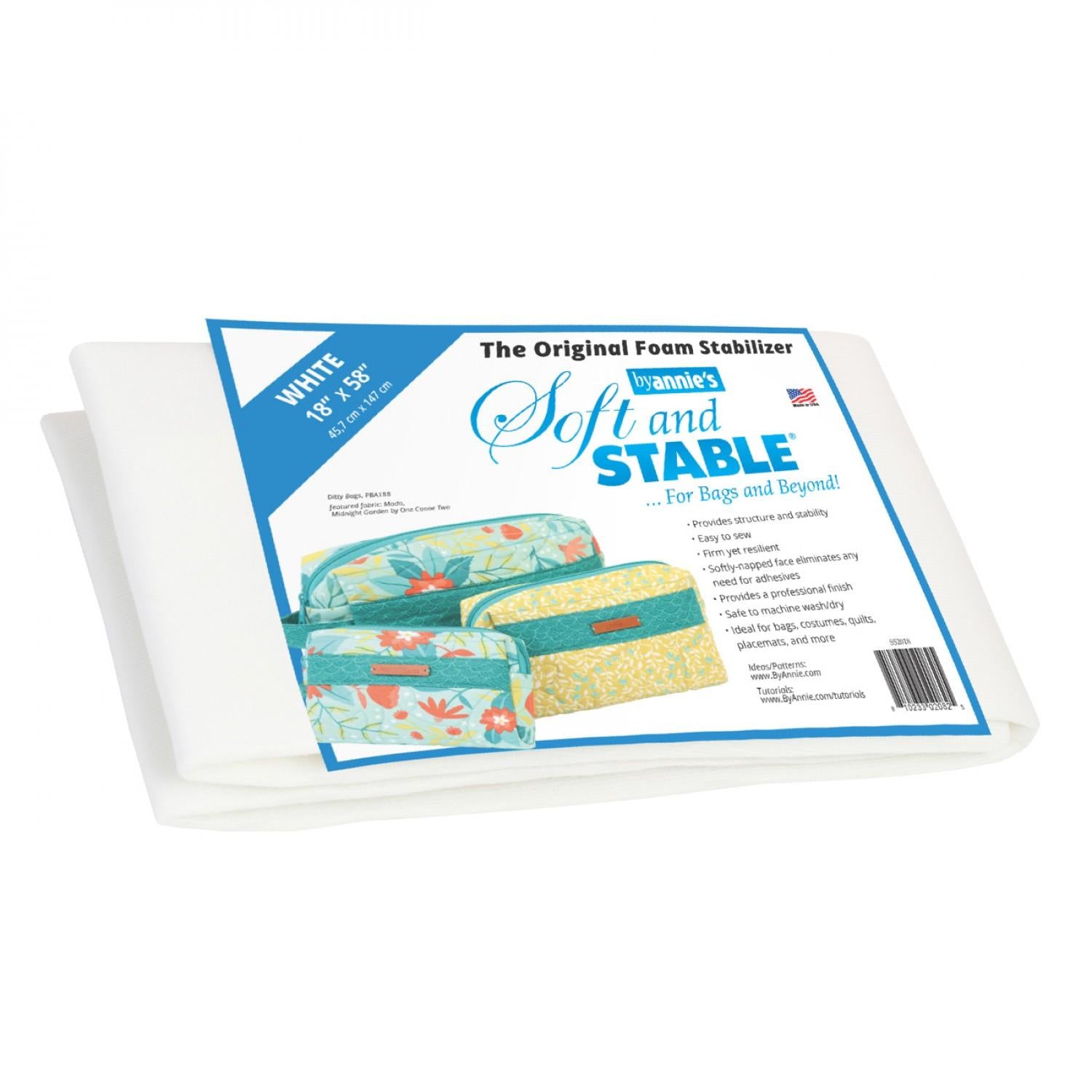 Soft and Stable White 100% Polyester Foam Stabilizer 18in x 58"