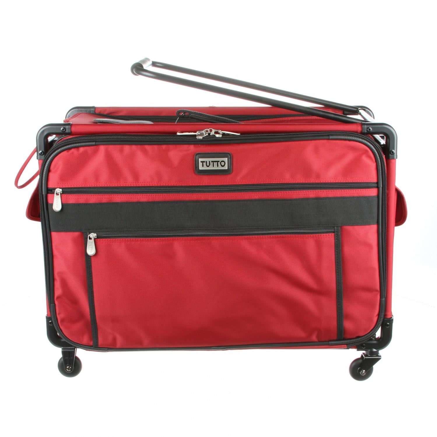 Tutto Sewing Machine Case On Wheels Extra Large 24in Cherry Red Grome