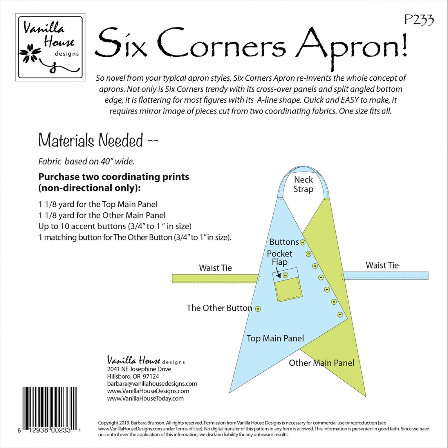SIX CORNERS APRON